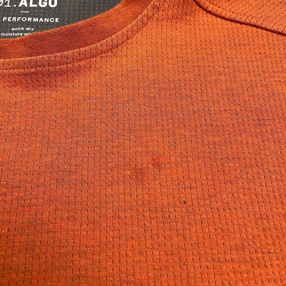 01. Algo Performance Quick Dry Moisture Wicking Sweatshirt Men M Tall Brown Crew - Picture 4 of 13
